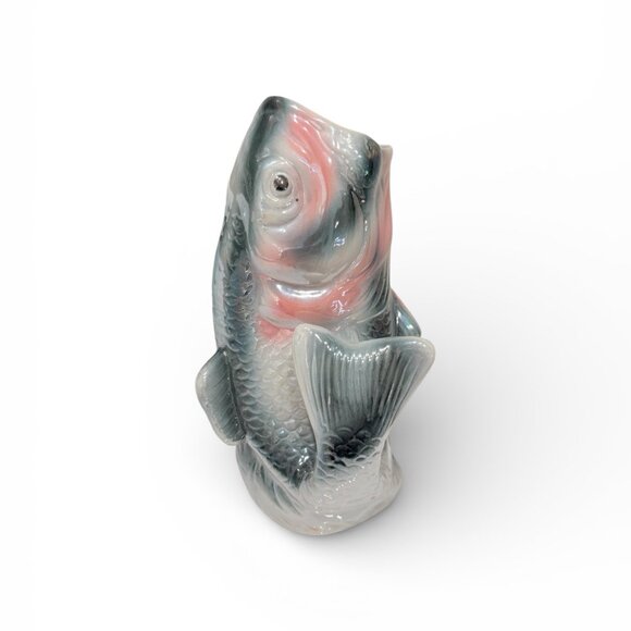 Vintage Large Mouth Bass Vase Iridescent - Picture 11 of 17